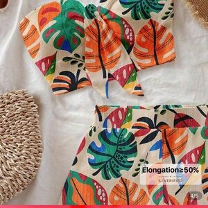 SHEIN Multicolor Tropical Print Women Shorts